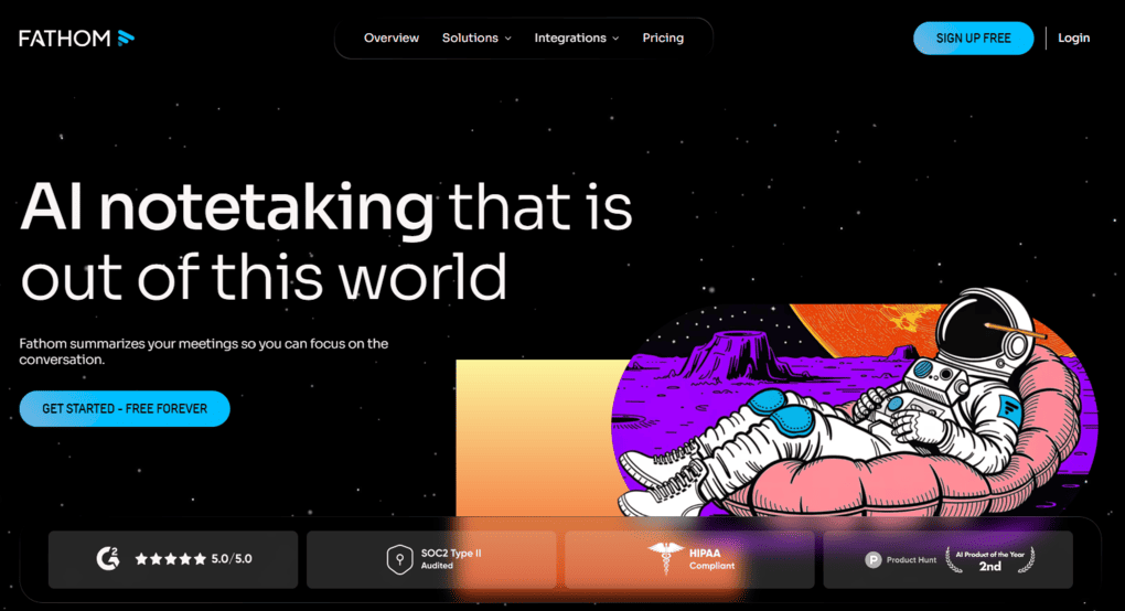 Fathom is a simple AI note-taker