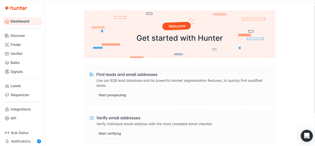 Hunter.io's key features
