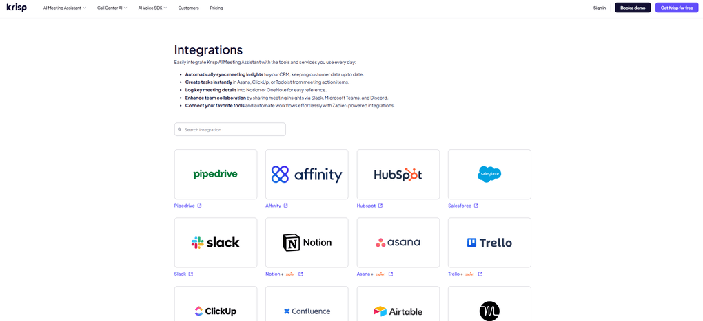 Krisp integrations