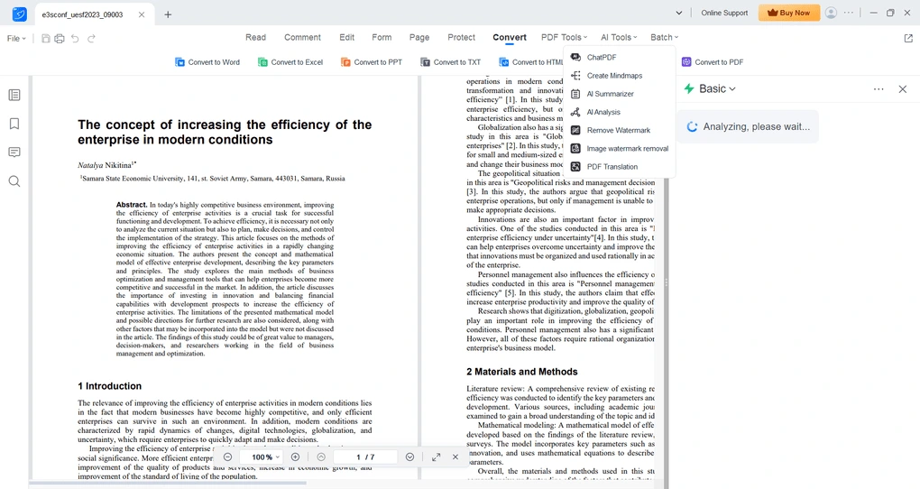 LightPDF AI features