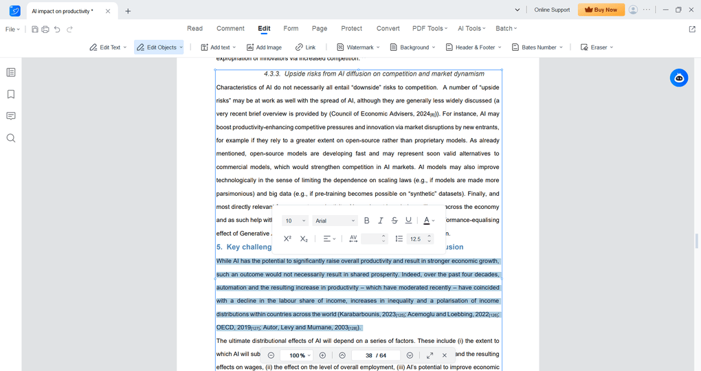LightPDF pdf editing features
