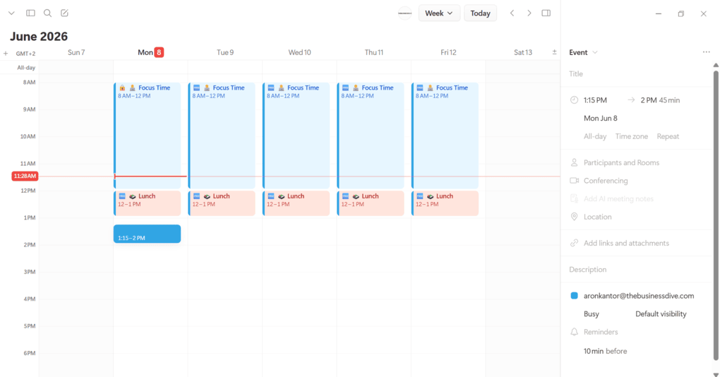 Notion calendar key features