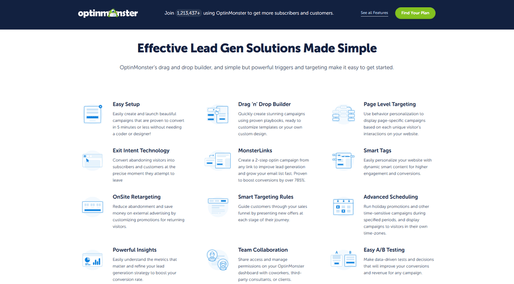 OptinMonster's key features