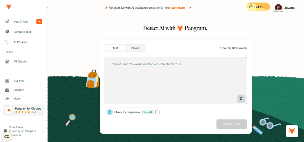 Pangram AI detector