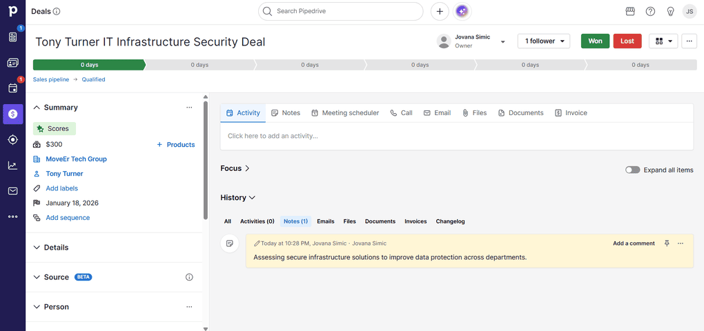 Pipedrive's key features