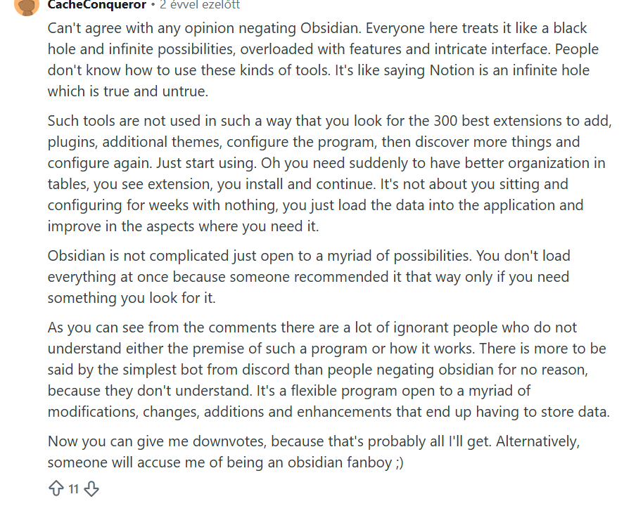 Reddit thread about Obsidian (1)