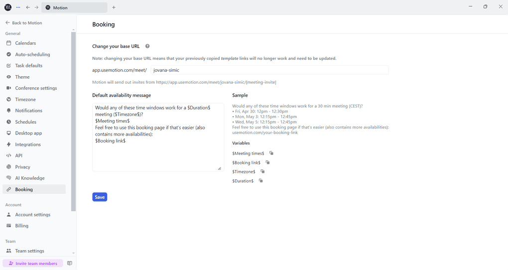 Sunsama vs Motion_Motion booking page