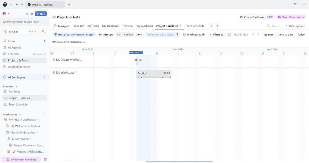 Sunsama vs Motion_Motion project management views