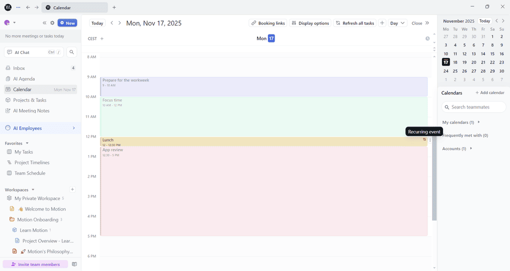 Sunsama vs Motion_Motion user interface