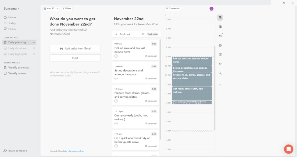Sunsama vs Motion_Sunsama daily planning
