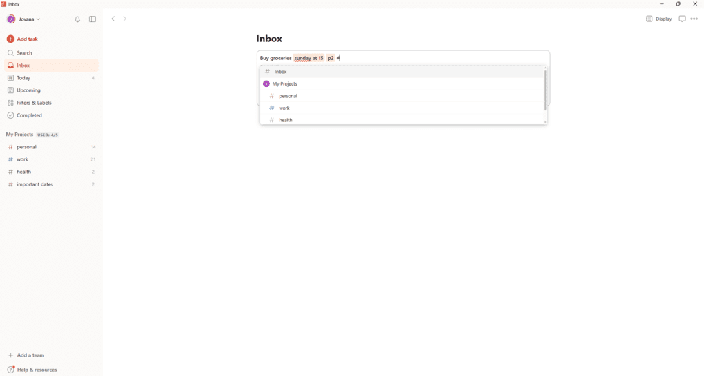 Todoist vs Notion_Todoist new task natural language input