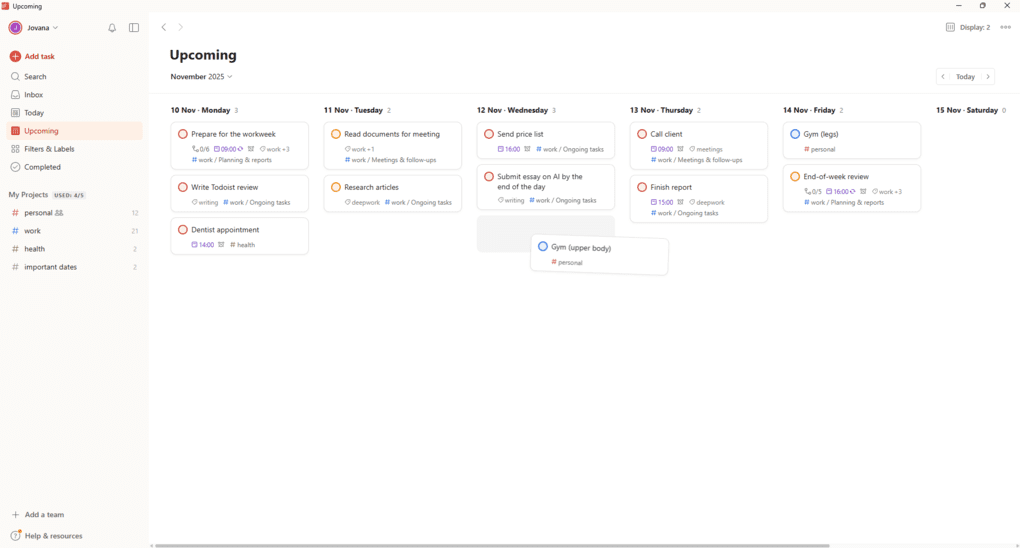 Todoist vs Notion_Todoist task editing