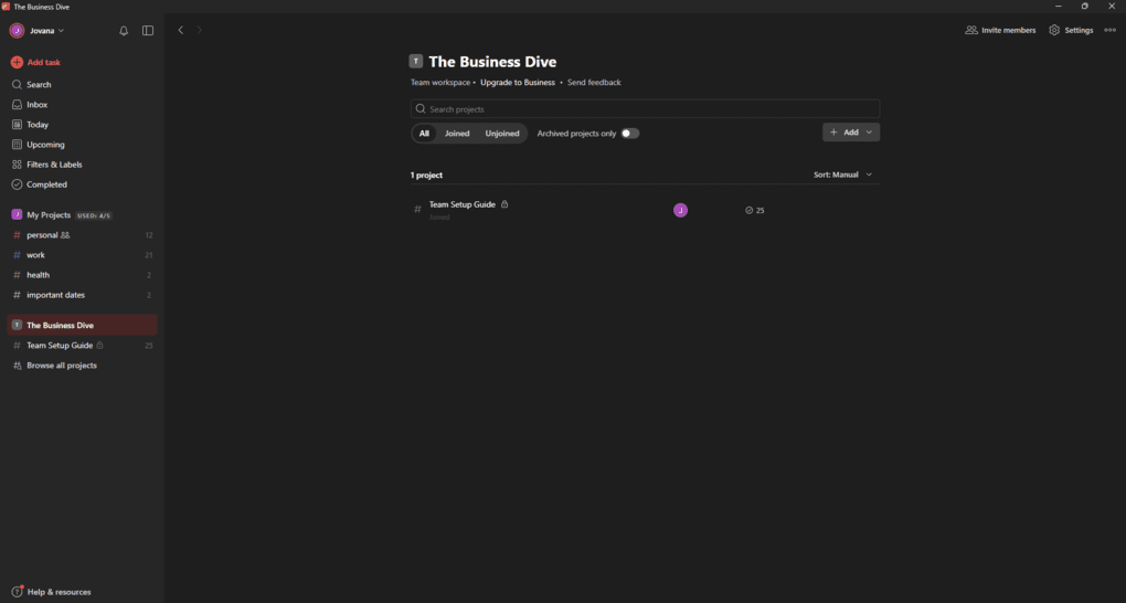 Todoist vs Notion_Todoist team