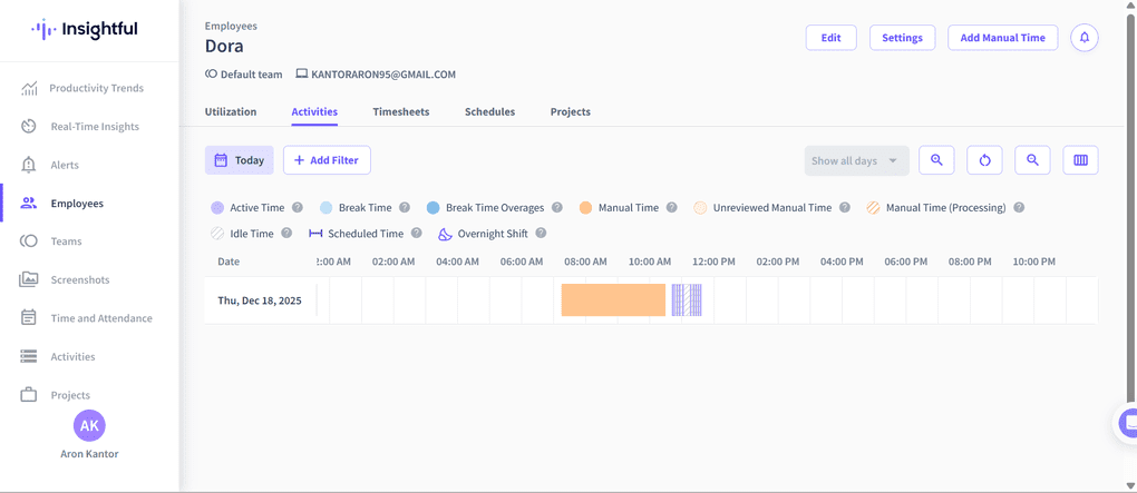 attendance tracking with Insightful