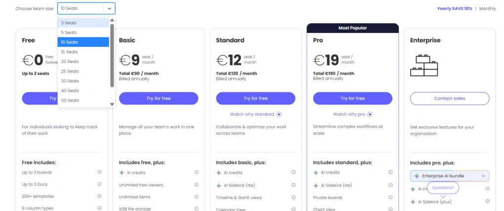 monday com basic plan