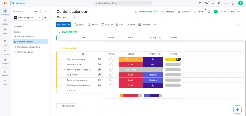 monday com project view options