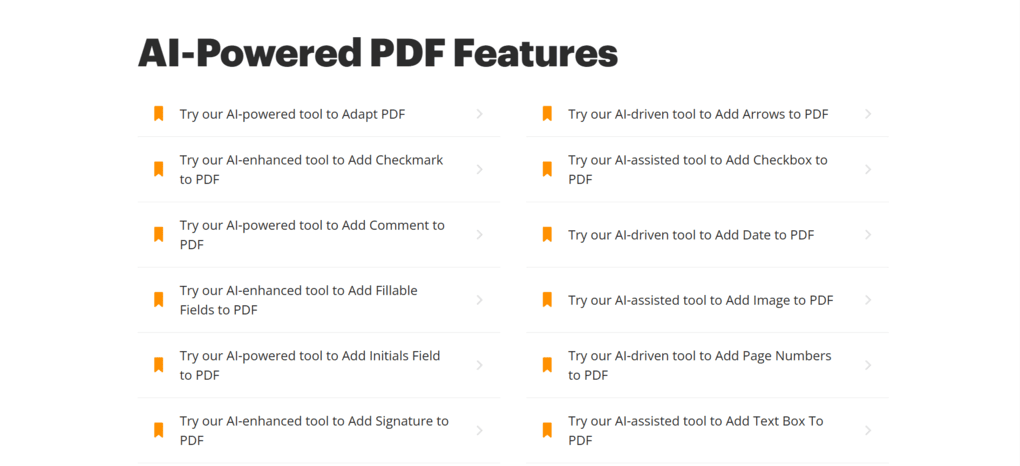 pdffiller AI features