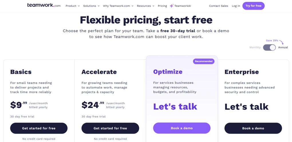 teamwork pricing