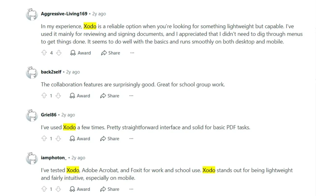 xodo pdf what the other users say