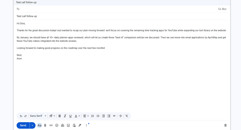 AI email generation with Bluedot