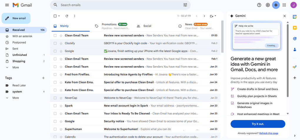 Gmail key features