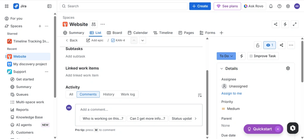 Jira team collaboration features