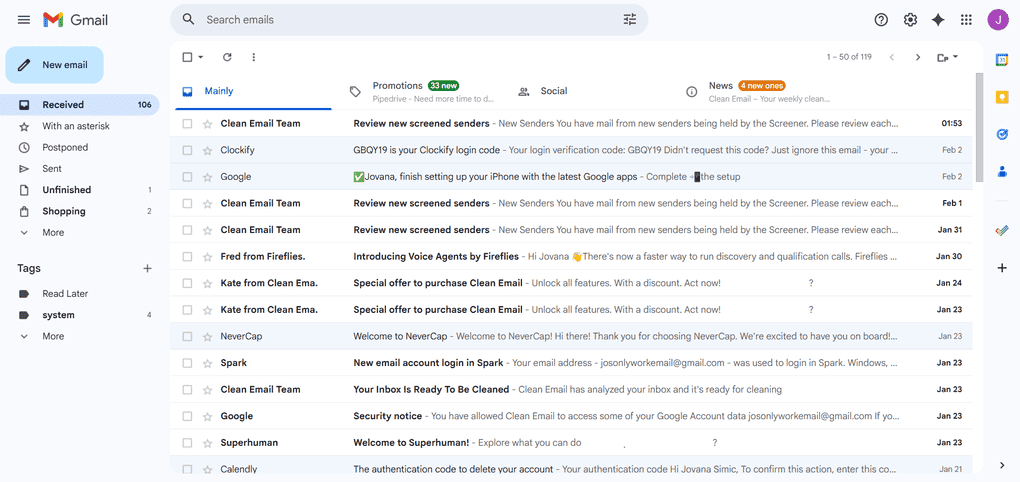 My experience with Gmail