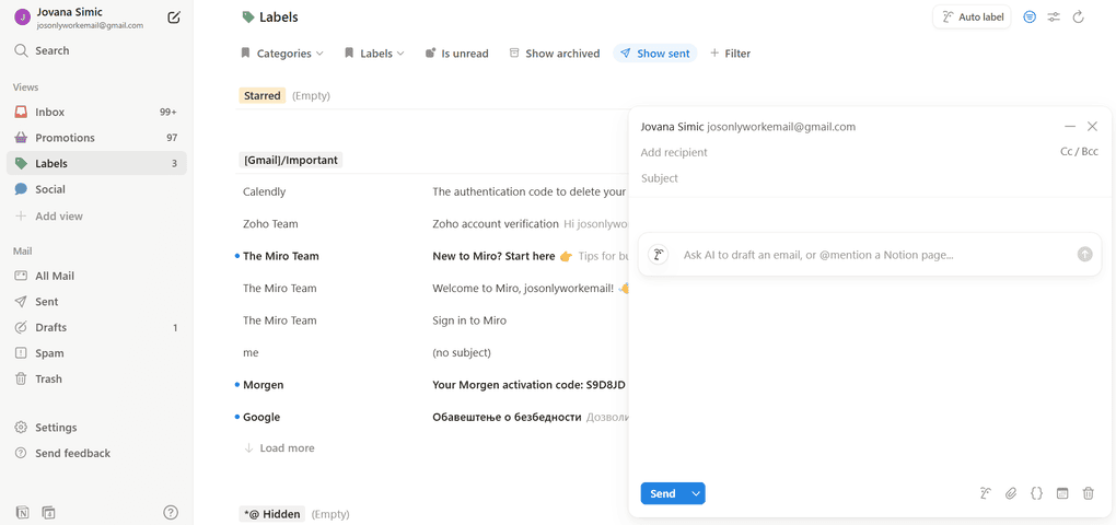 Notion Mail key features