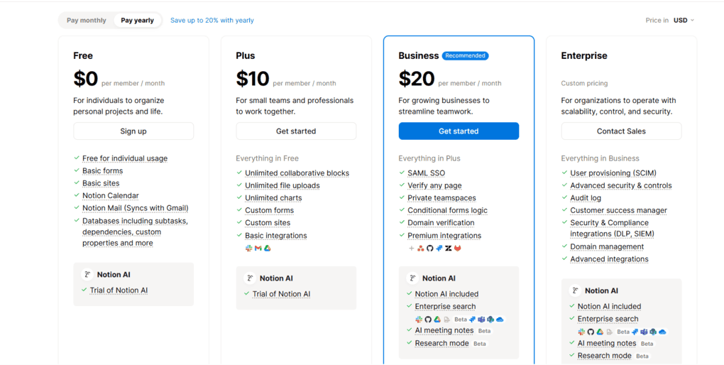 Notion Mail pricing