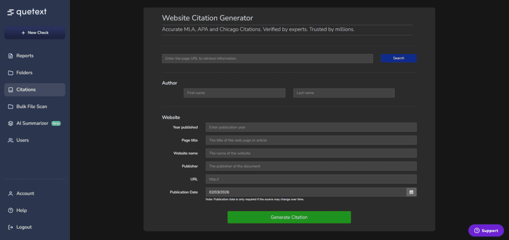 Quetext citation generator