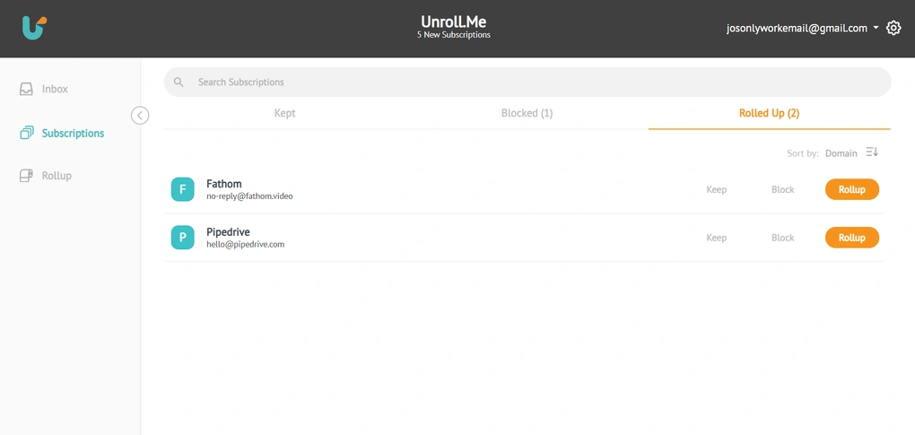 Rollup Digest feature