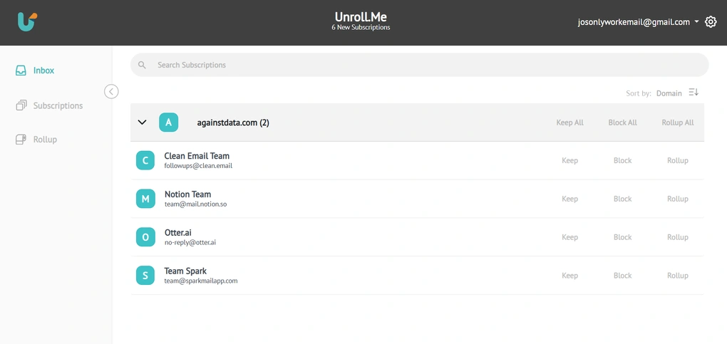 Subscription scan feature