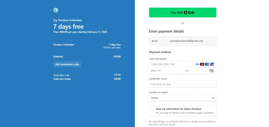 Trimbox pricing