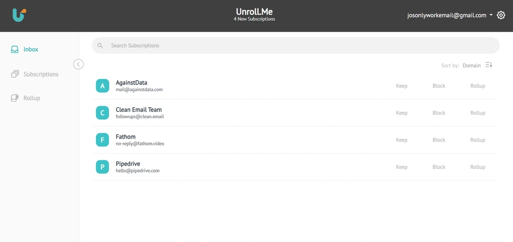 Unroll.me key features