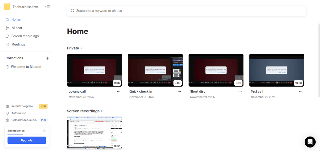 bluedot user interface