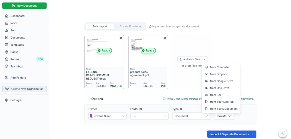 dochub upload documents