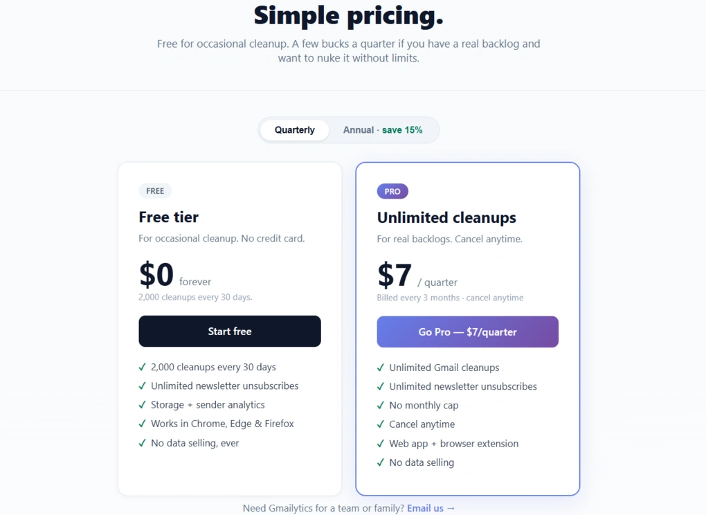 gmailytics pricing