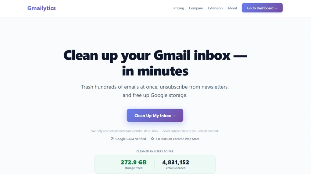 landing page gmailytics