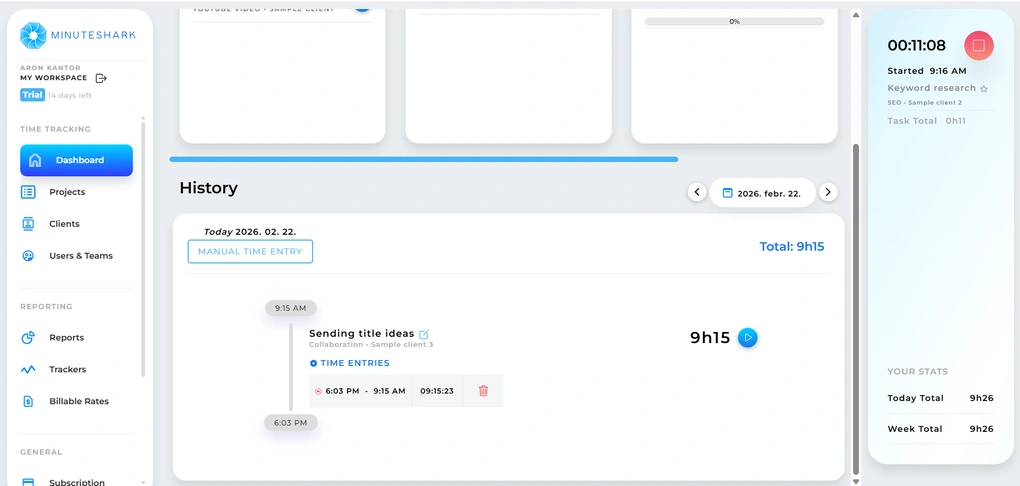 minuteshark time tracking