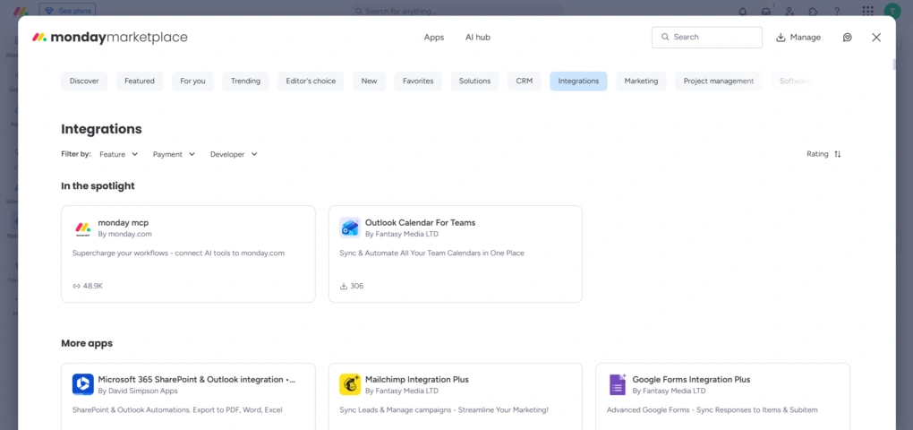 monday com integrations