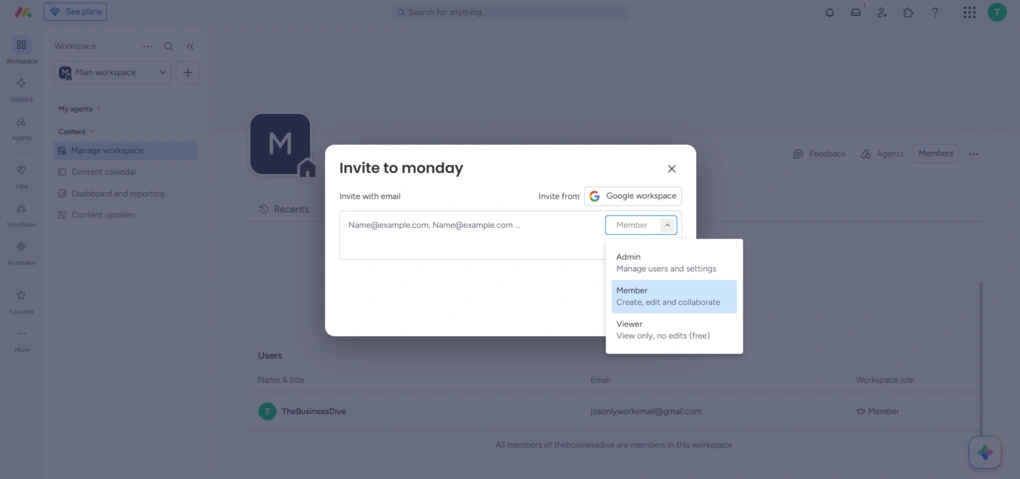 monday com invite