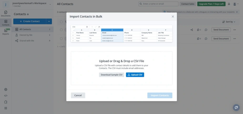 signnow import contacts