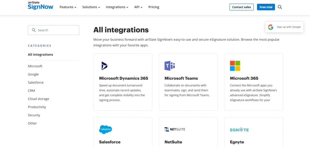 signnow integrations