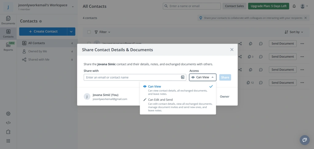 signnow share contacts