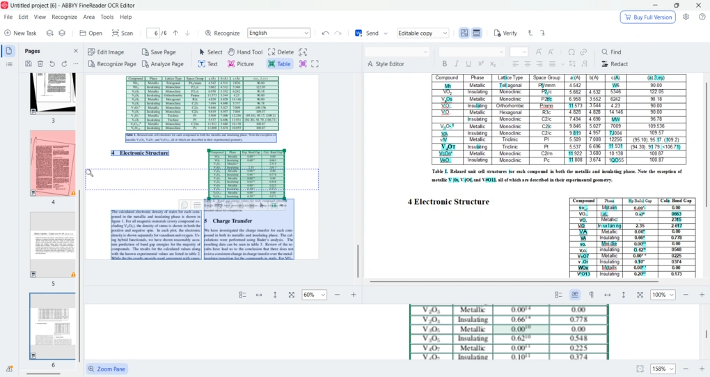 ABBYY ocr formatting and layout