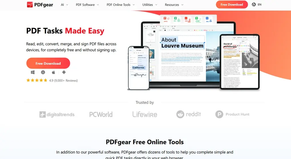 Best free PDF redaction tool pdfgear