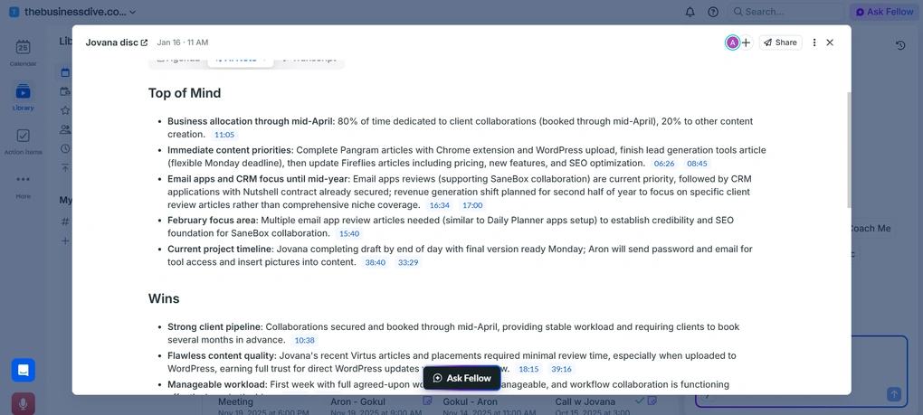 Fellow AI meeting notes