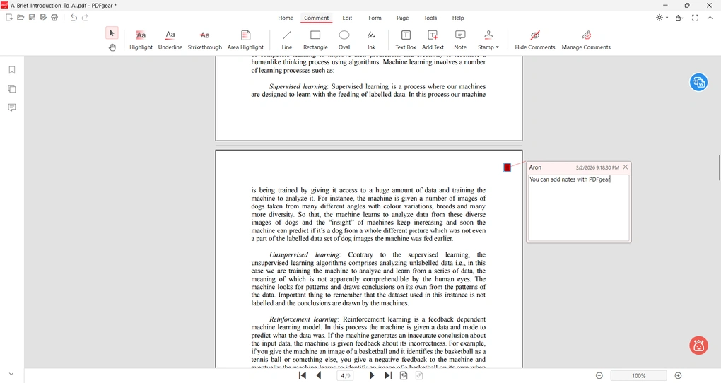 PDFgear annotation tools