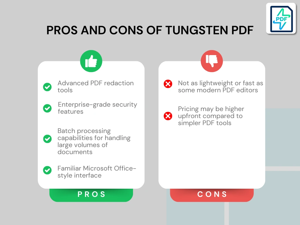 Pros and cons Tungsten Power PDF