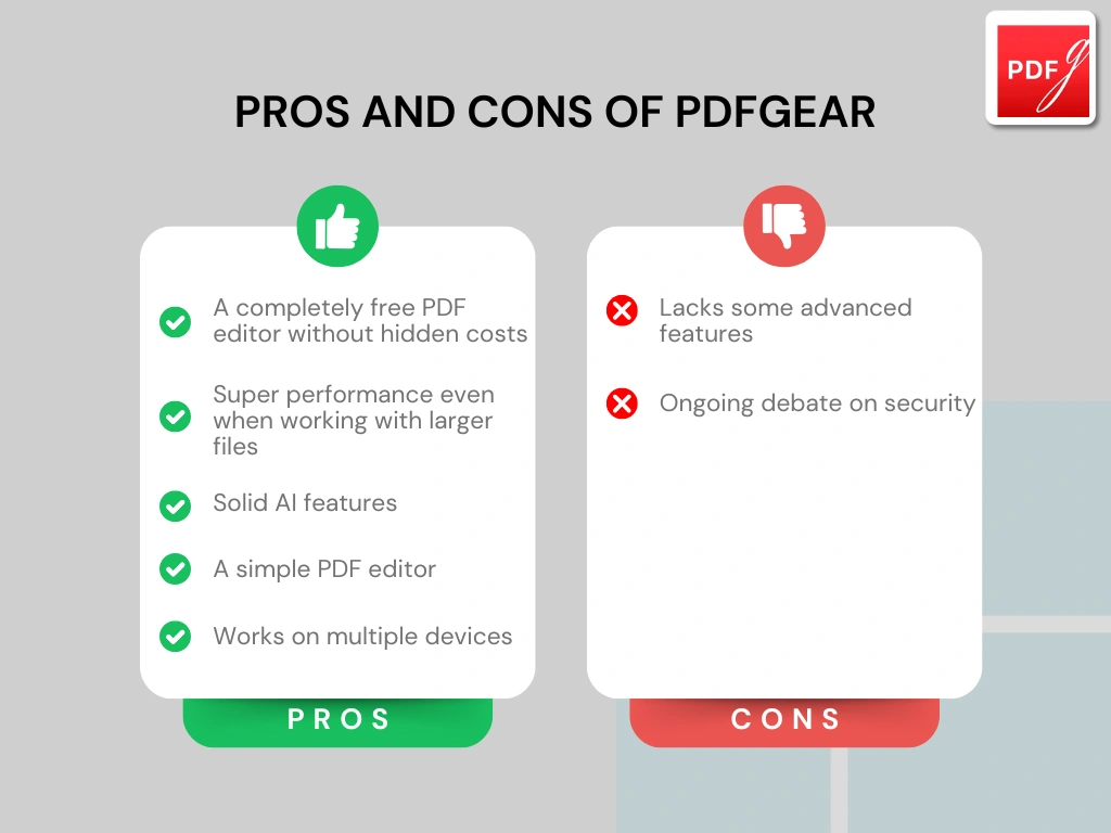 Pros and cons of PDFgear